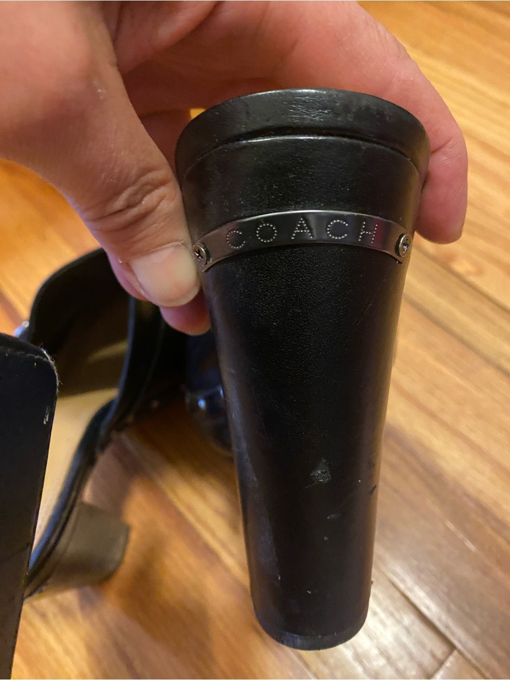 Coach Rana Black Leather High Heel Clog Mules - Picture 4 of 6